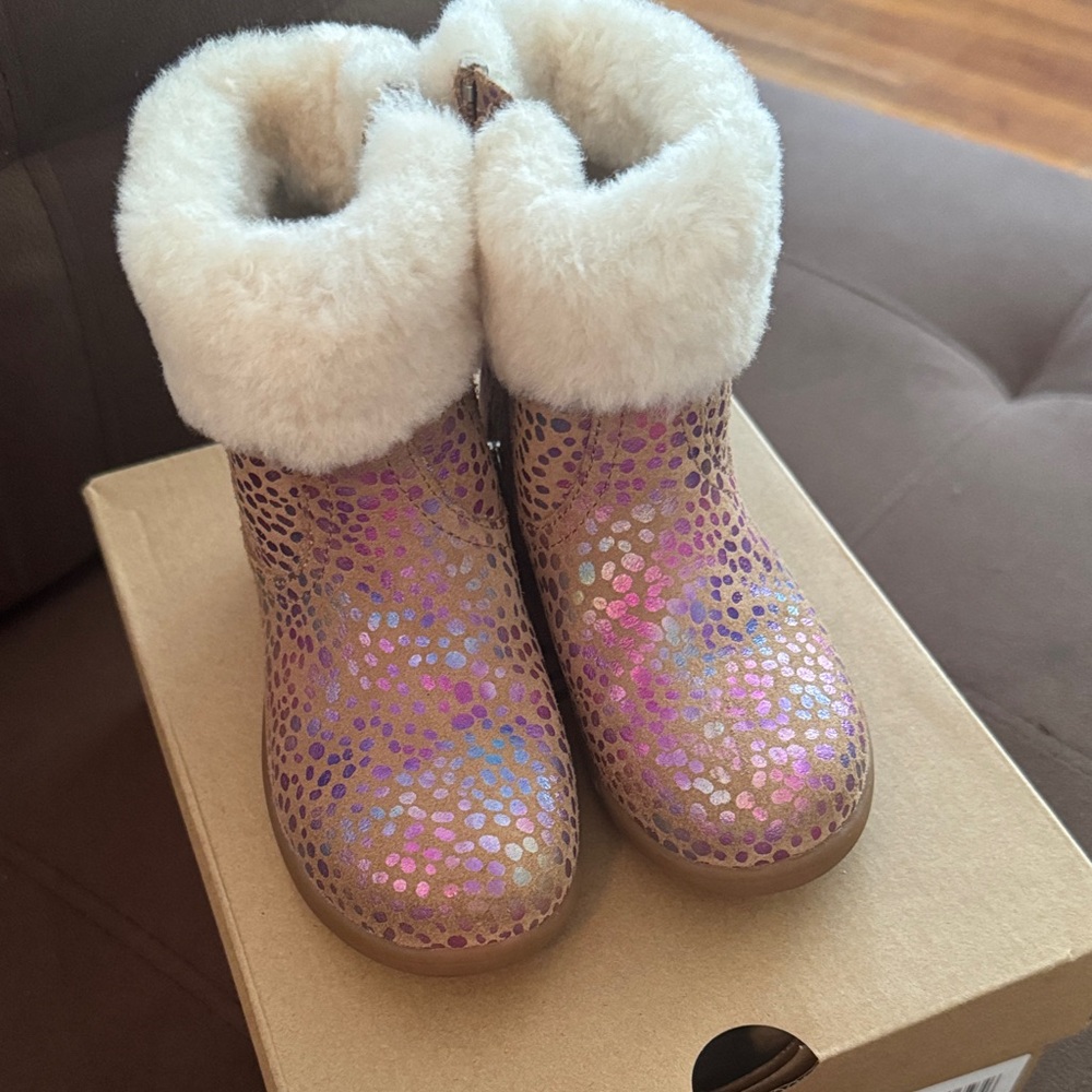 UGG Pink and Purple Boots with Faux Fur